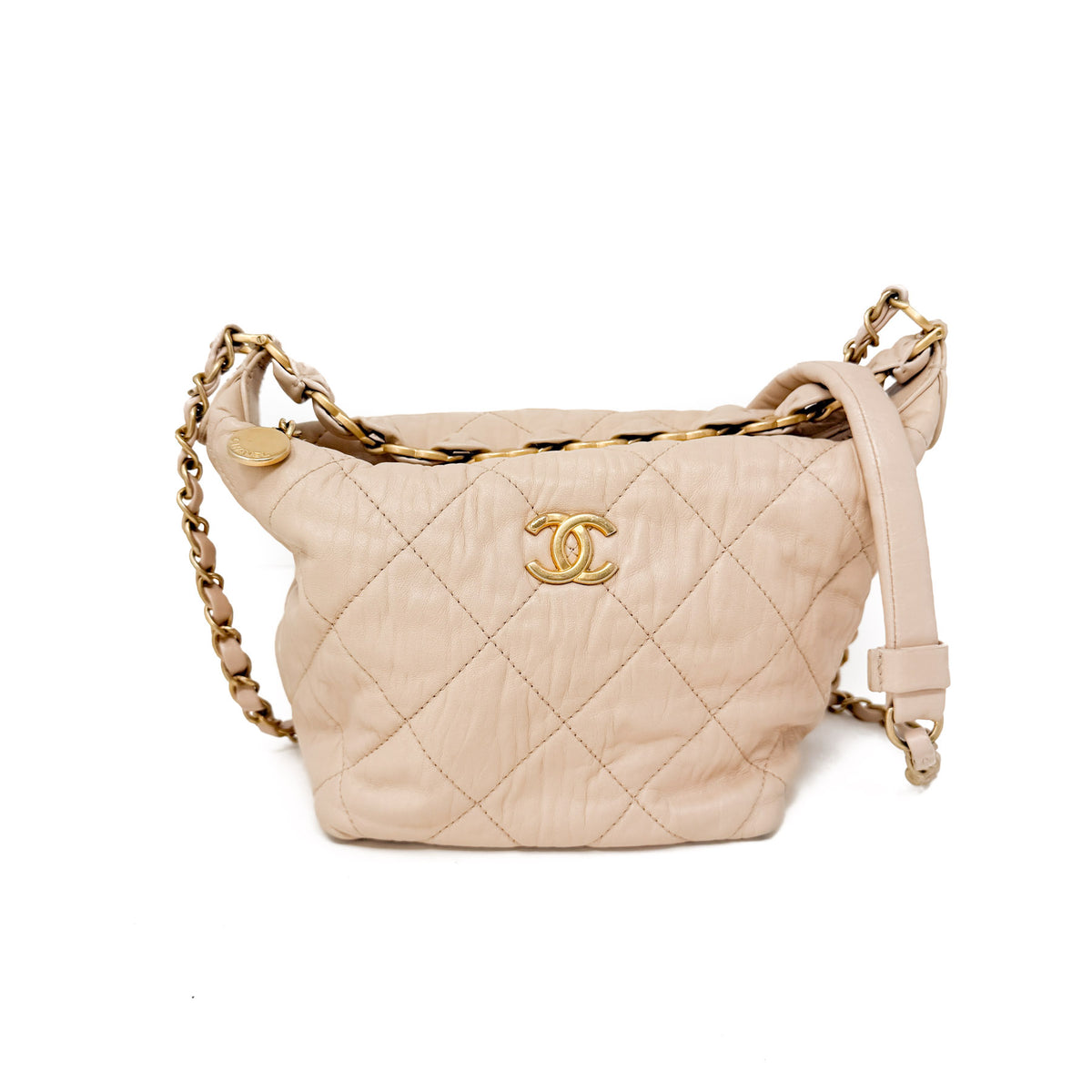 Chanel Beige Quilted Daily Hobo Bag