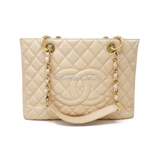 Chanel Beige Caviar Grand Shopping Tote