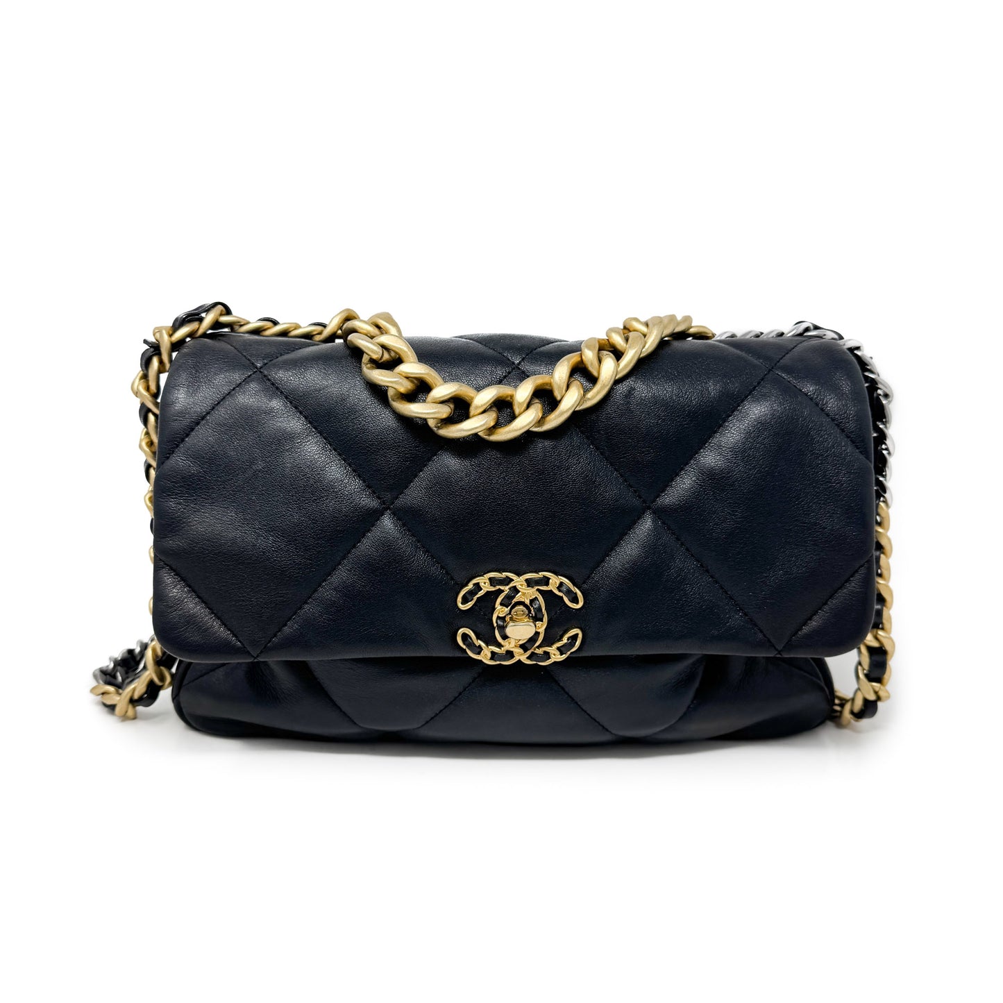 Chanel Lambskin Quilted Large Chanel 19 Flap Black