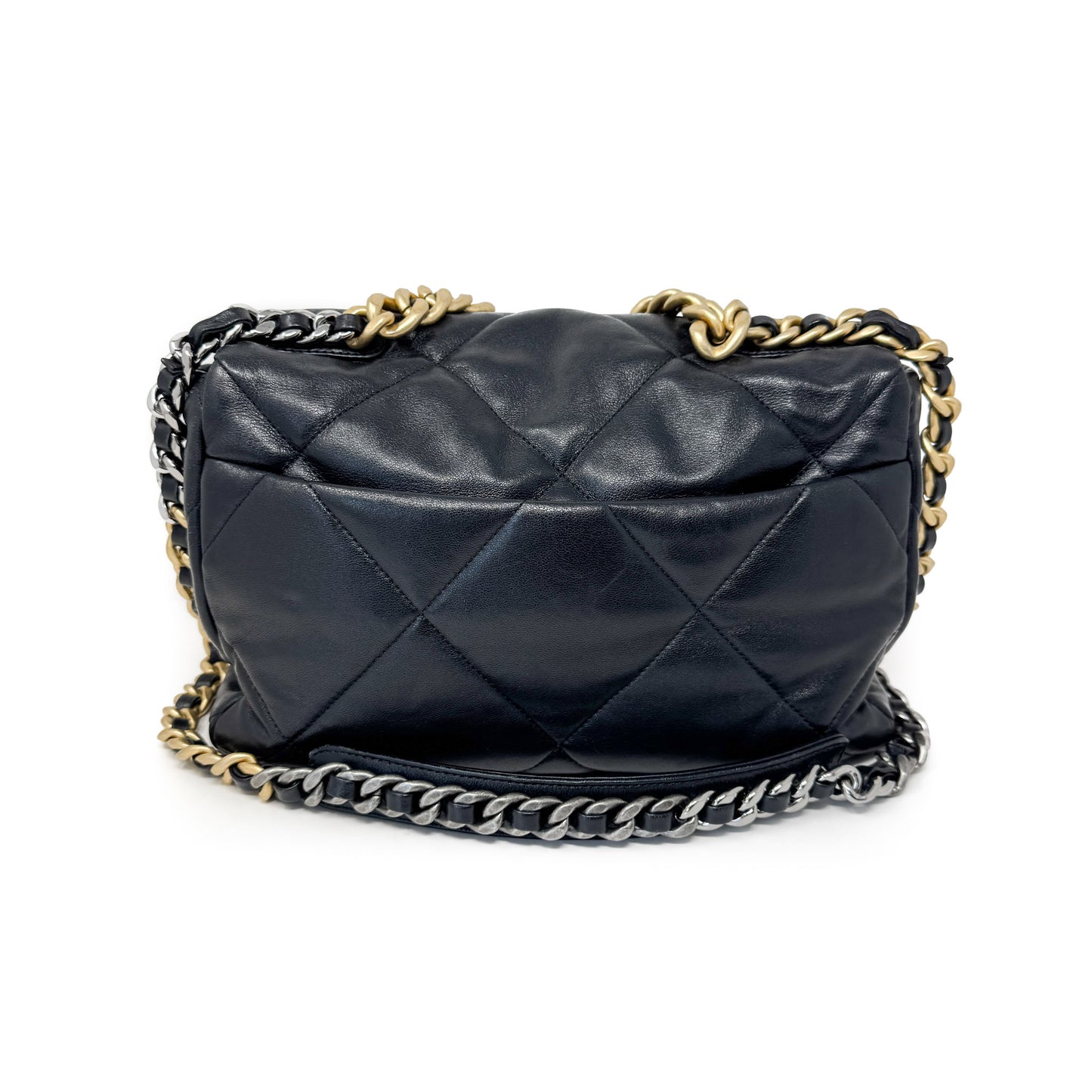 Chanel Lambskin Quilted Large Chanel 19 Flap Black