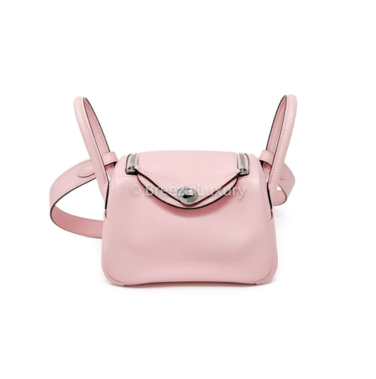 Hermes Sakura Pink Swift Leather Mini Lindy