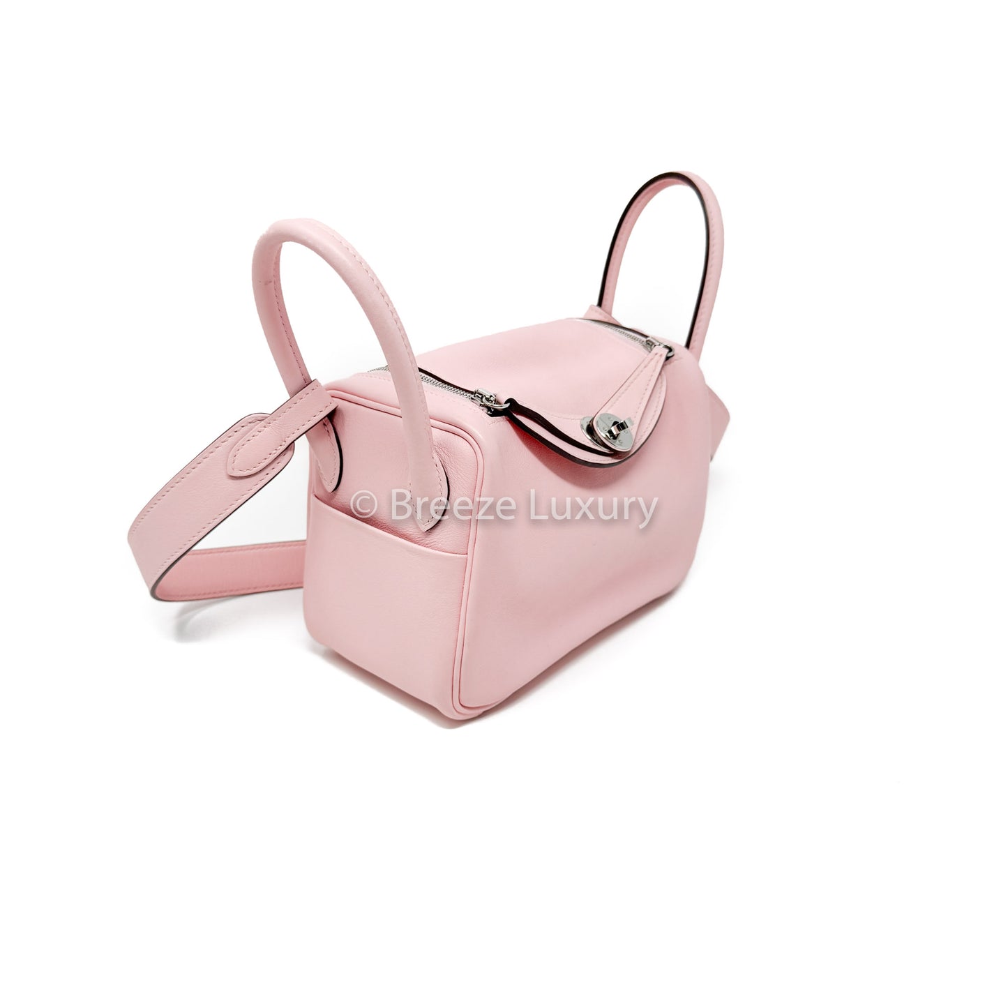 Hermes Sakura Pink Swift Leather Mini Lindy