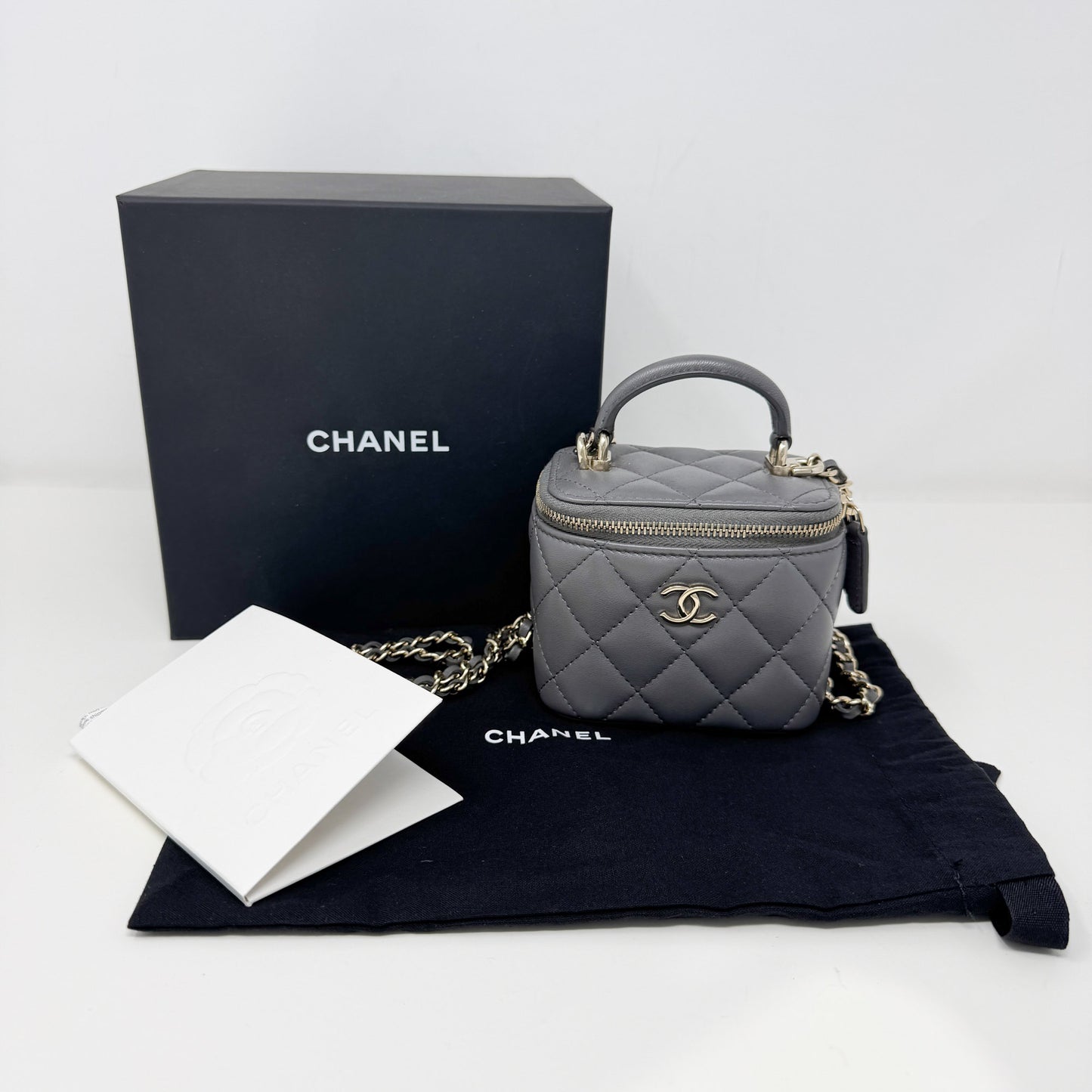 Chanel Lambskin Quilted Mini Vanity Case