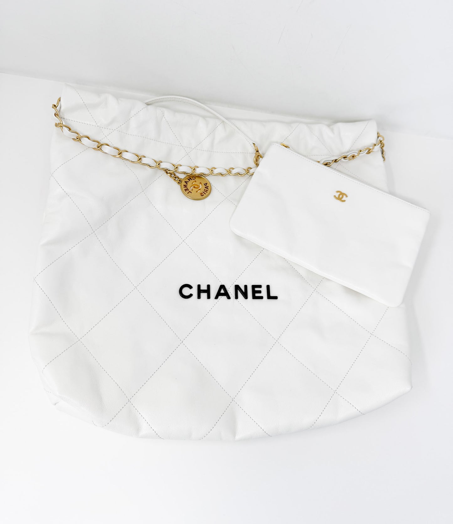 Chanel Calfskin Quilted Regular Chanel 22 White