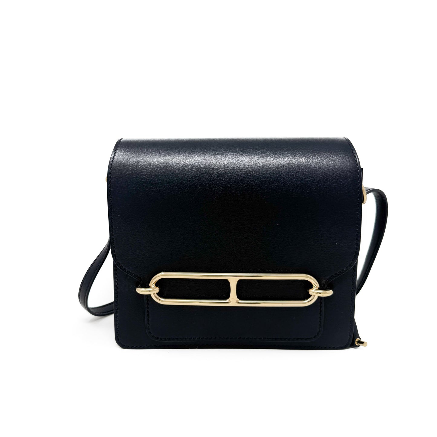 Hermes Black Mini Roulis 18 Shoulder Bag