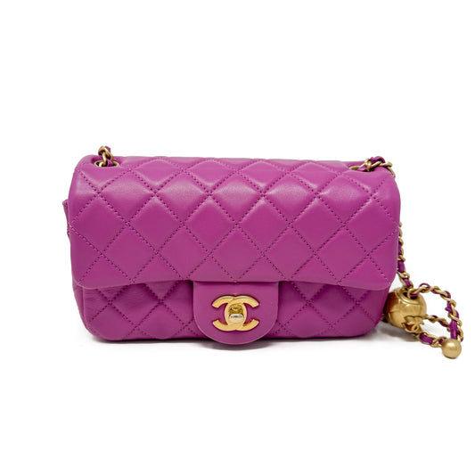 Chanel Pink Mini Rectangular Pearl Crush Flap