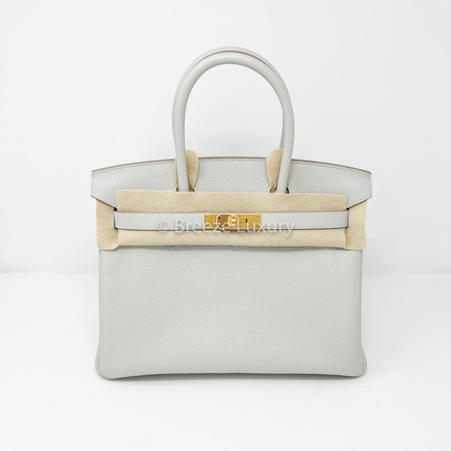Hermes Clemence Gris Perle Birkin 30