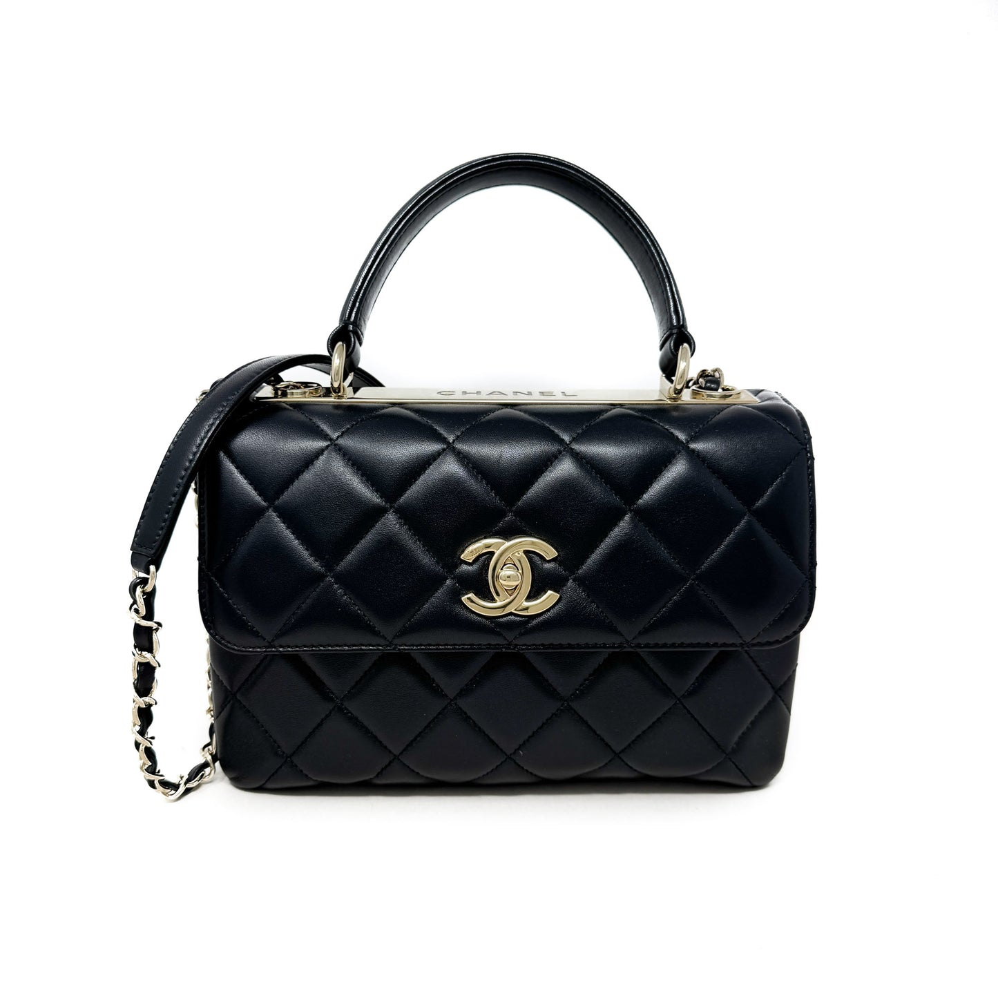 Chanel Small Trendy CC Dual Handle Flap Bag Black