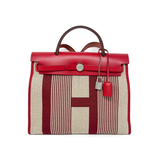 Hermès Toile H Vibration Herbag Zip 31