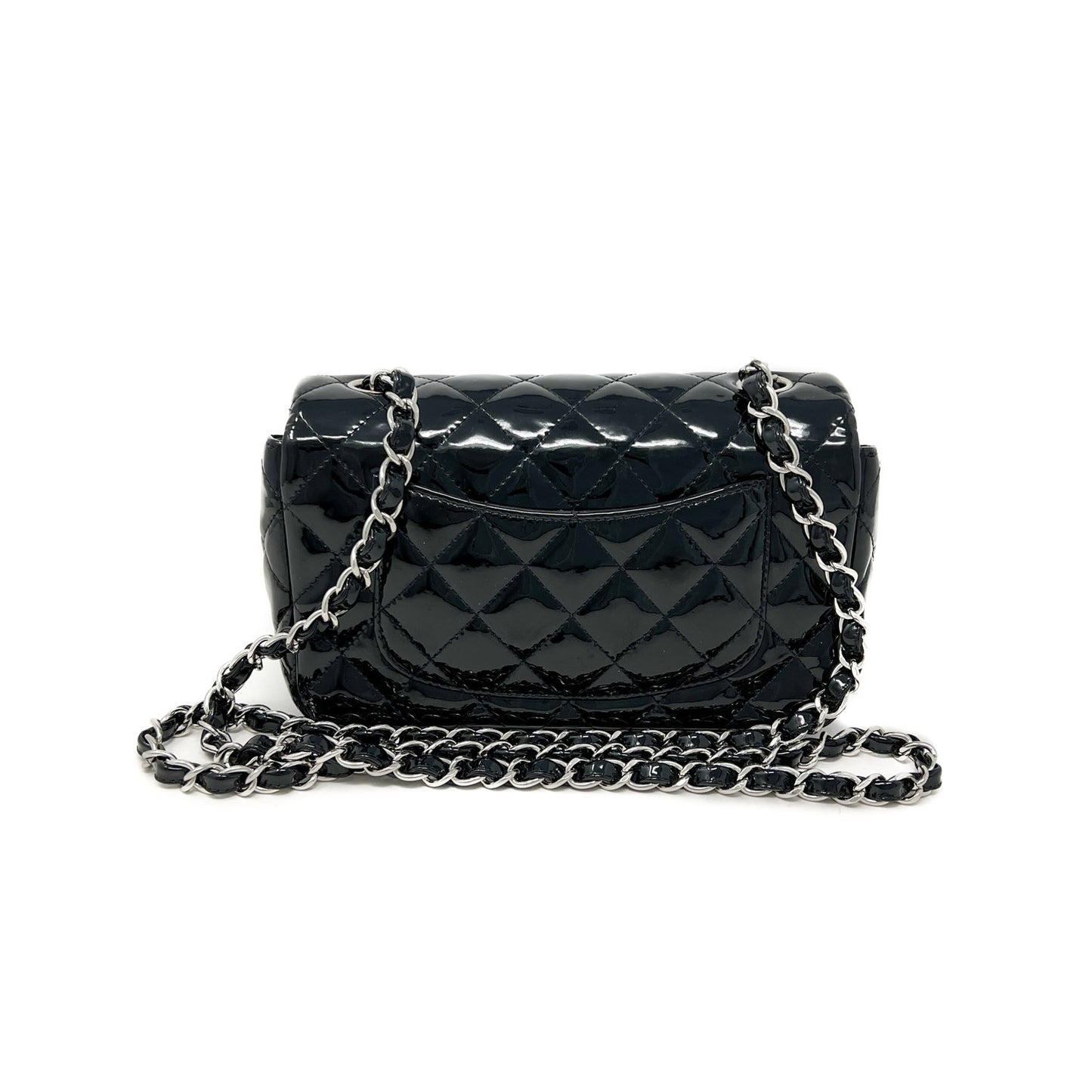Chanel Black Patent Mini Rectangular Flap