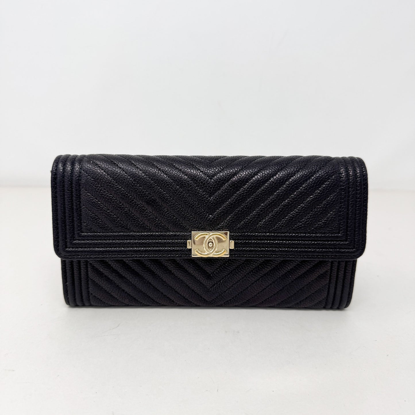 Chanel Chevron Boy Flap Long Wallet