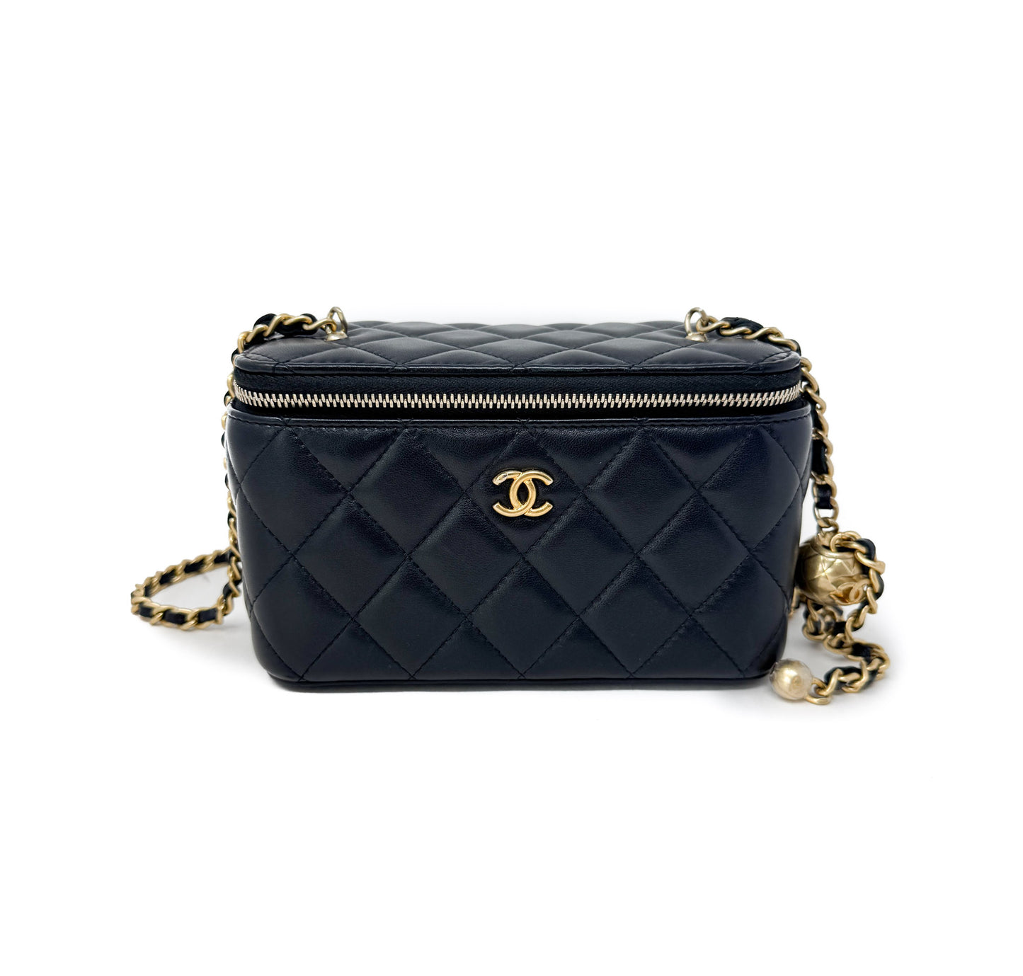 Chanel Black Leather Coco Crush Vanity with Chain