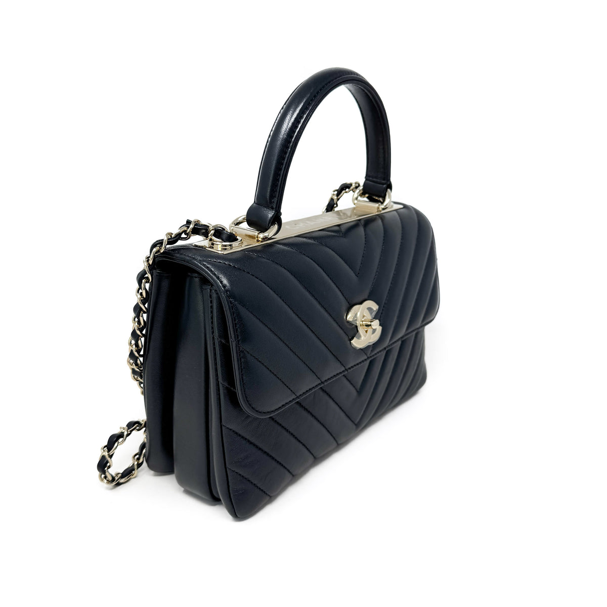 Chanel Chevron Small Trendy CC Dual Handle Flap
