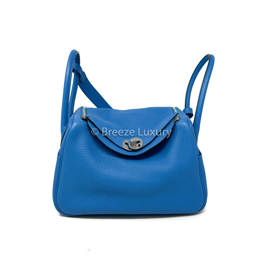 Hermès Blue Clemence Lindy 26