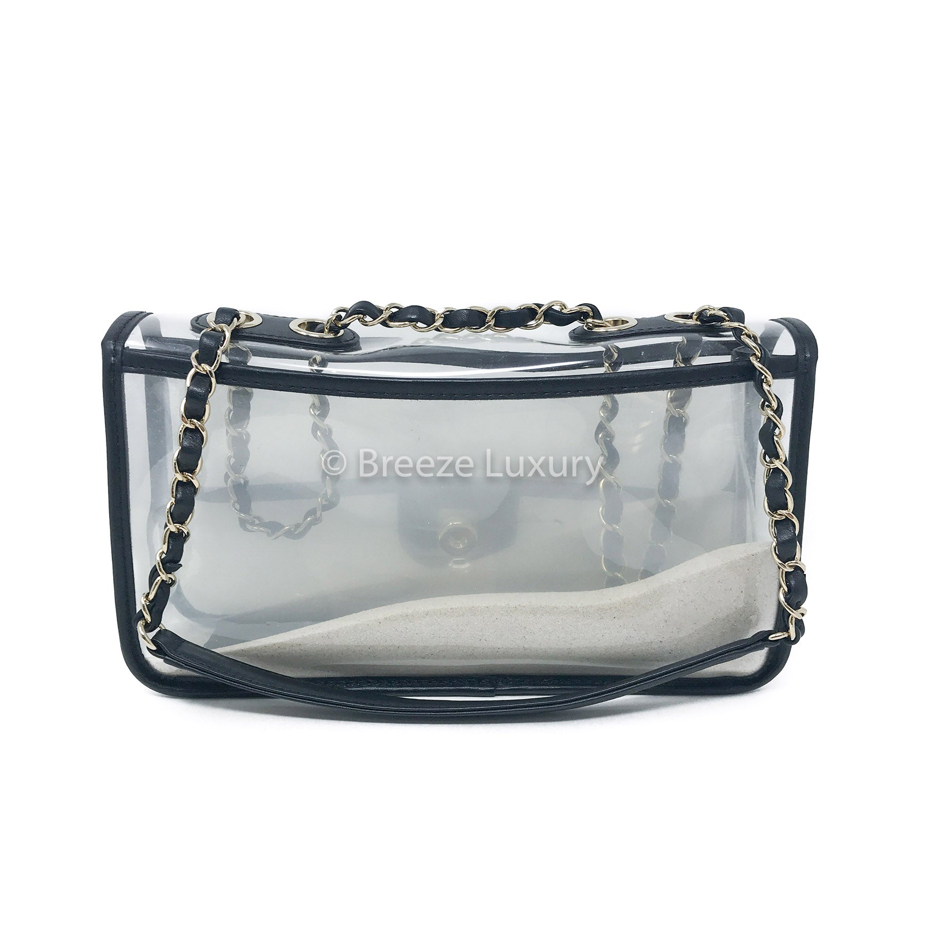 Chanel Sand By The Sea Flap Bag PVC with Lambskin Medium Clear 23048435