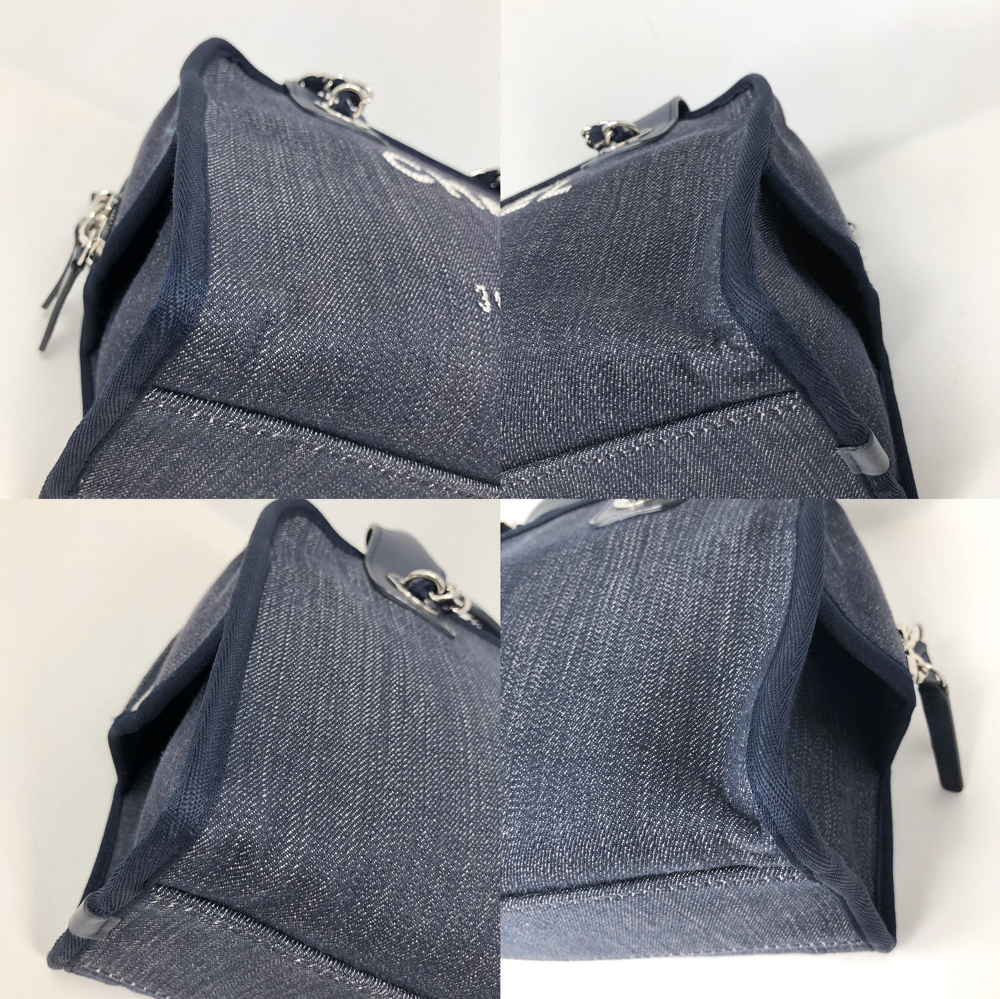 Chanel Blue Denim Deauville Bowling Bag