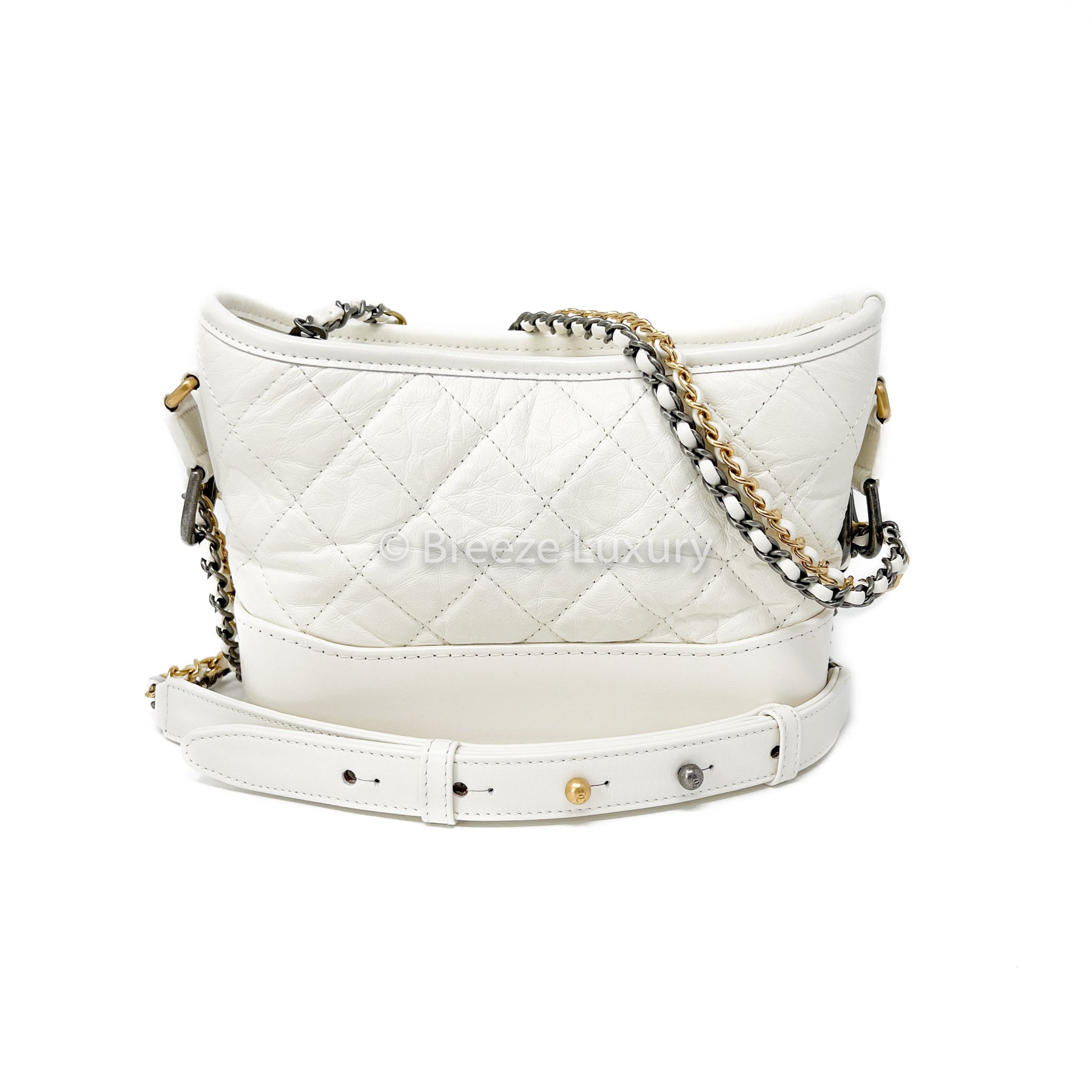 Chanel White Small Gabrielle Hobo Bag