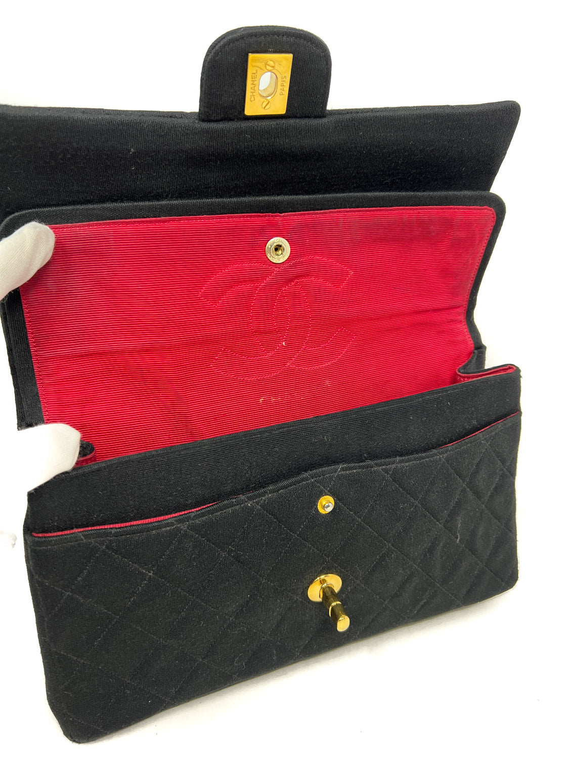 Medium Classic Lambskin Leather Double Flap Bag