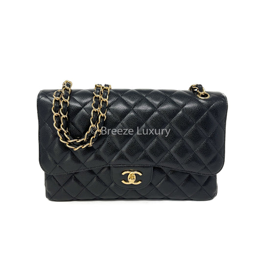 Chanel Quilted Double Flap Jumbo Caviar Bag