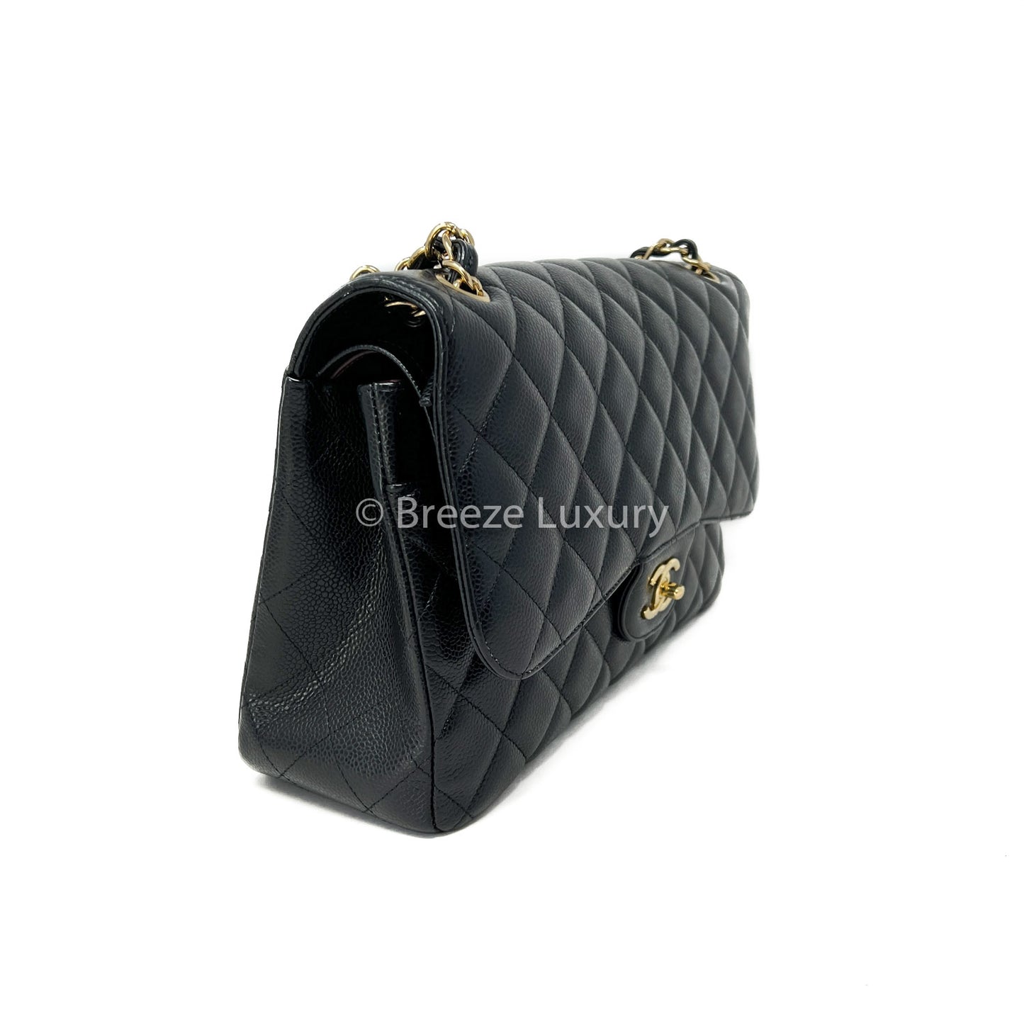 Chanel Quilted Double Flap Jumbo Caviar Bag